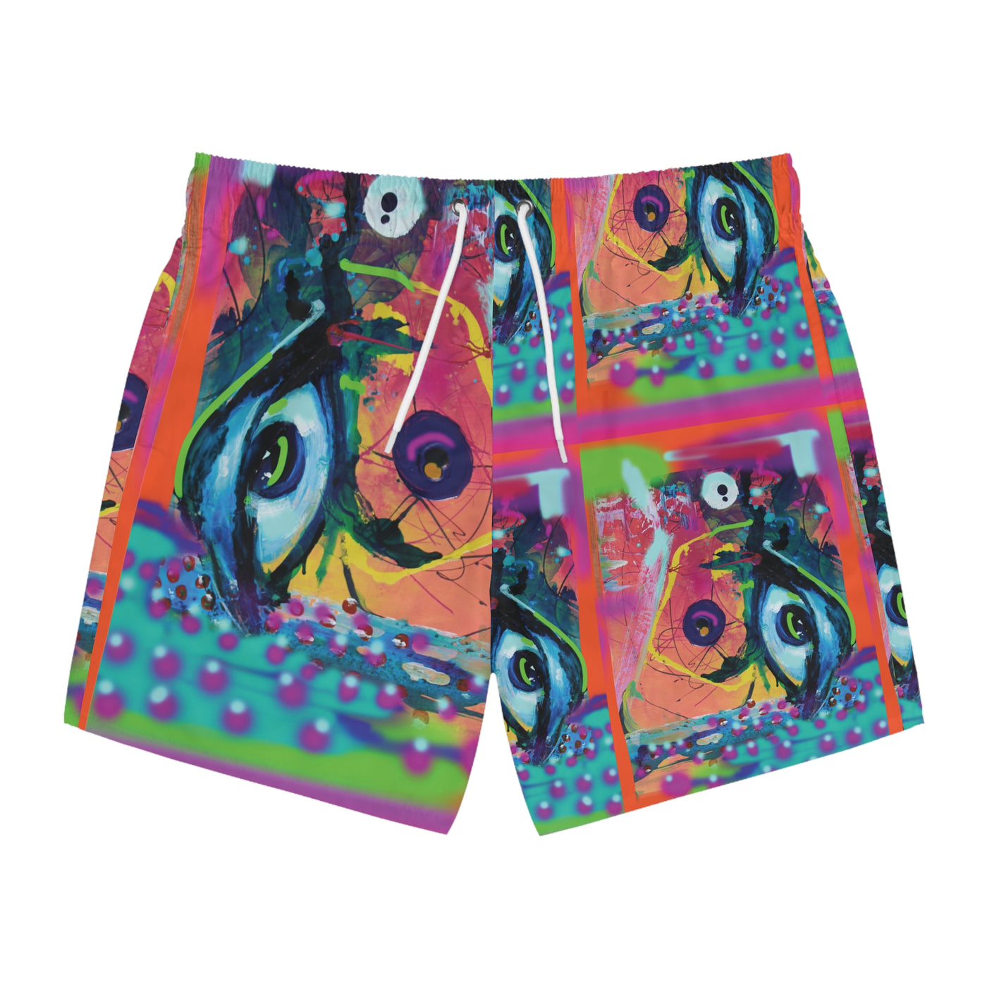 Vibrant Artistic Swim Trunks | Colorful Beachwear for Summer Fun