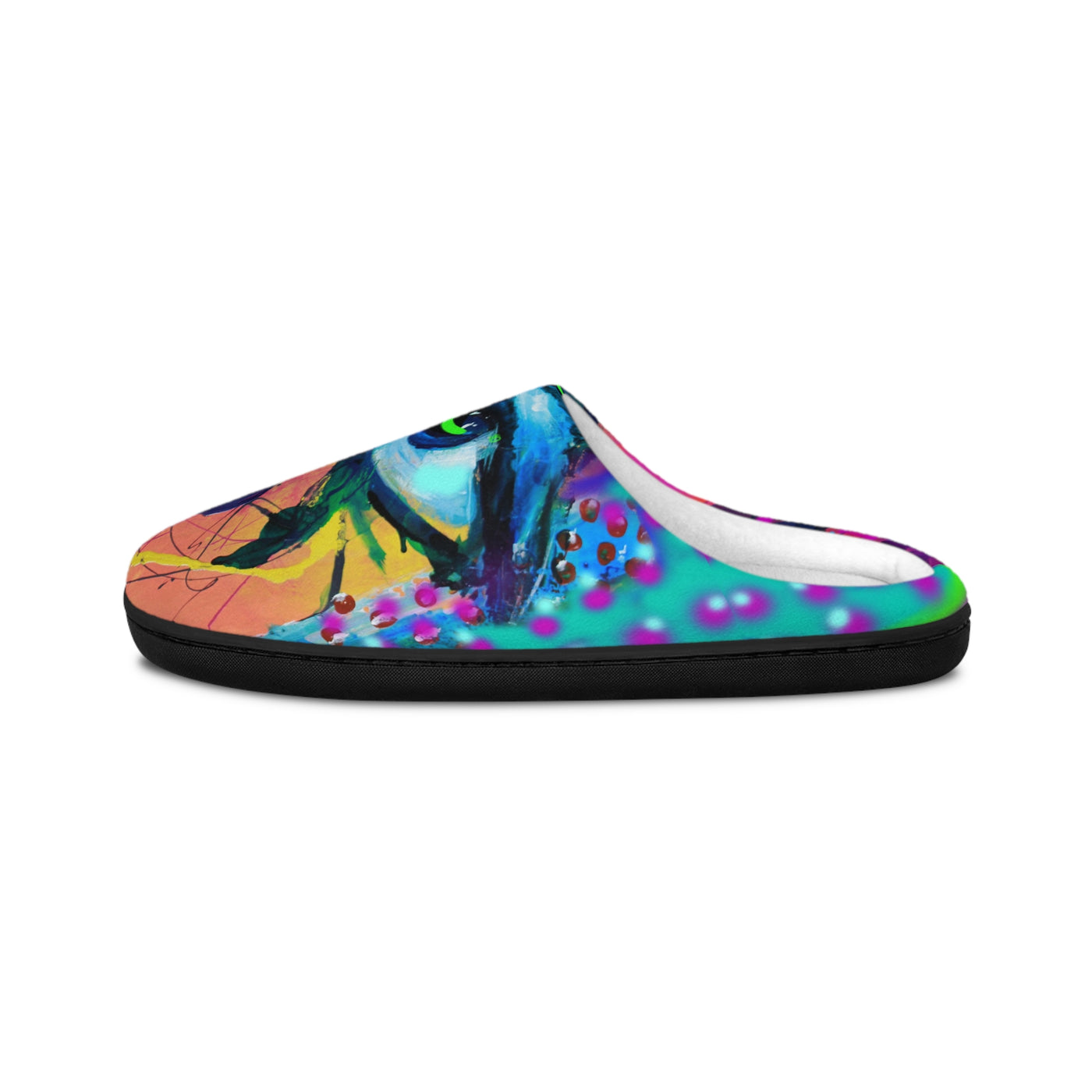 Vibrant Artistic Men Indoor Slippers - Colorful Eye Design for Comfort & Style