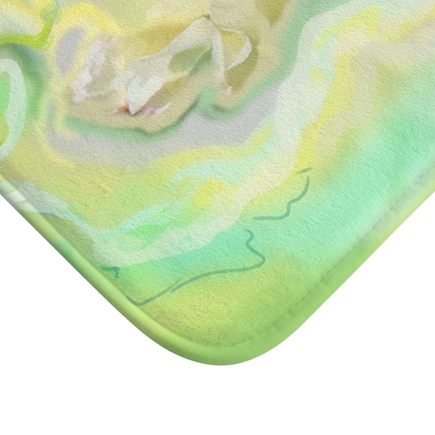 Stilvolle grüne Badematte mit Blumenmuster – Moderne Wohndekoration