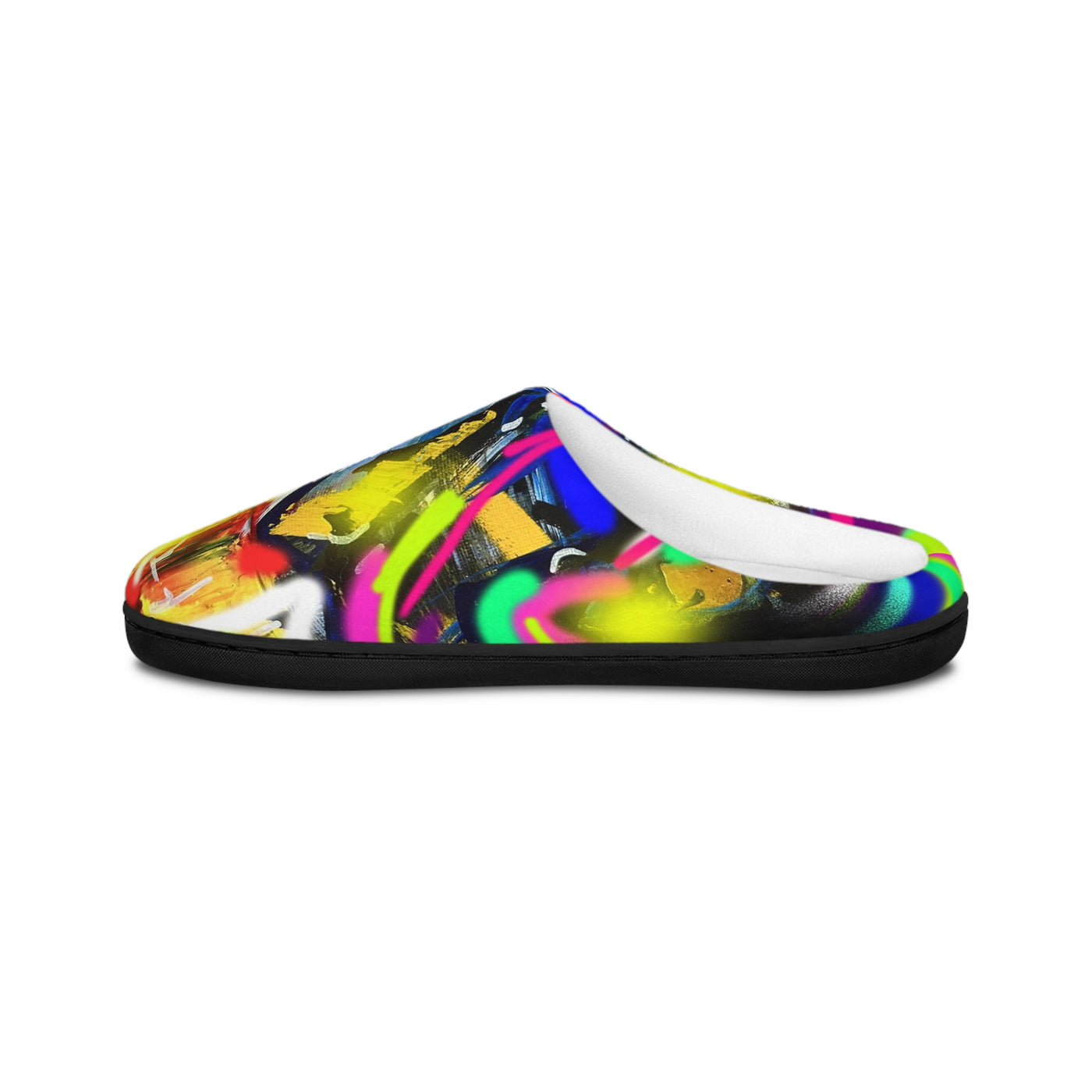 Vibrant Artistic Indoor Slippers for Men - Colorful Comfort Footwear