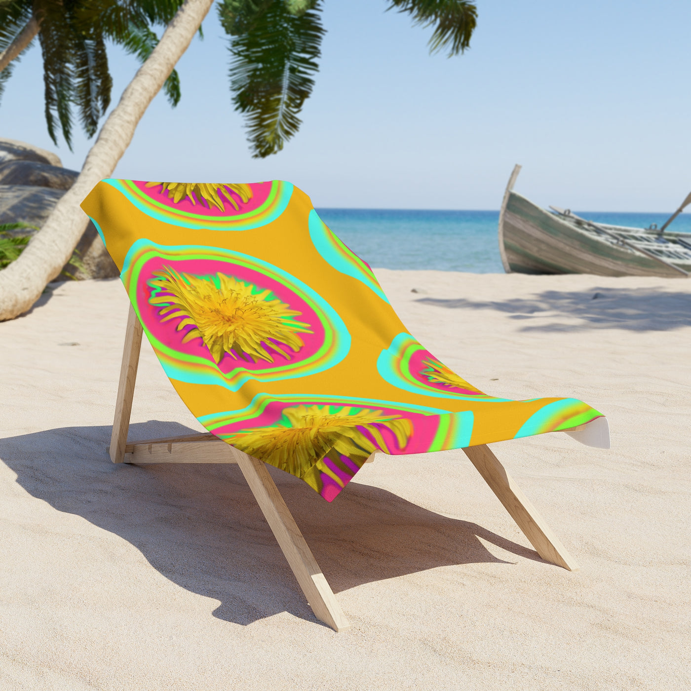 Vibrant Floral Beach Towel - Summer Sunshine and Fun