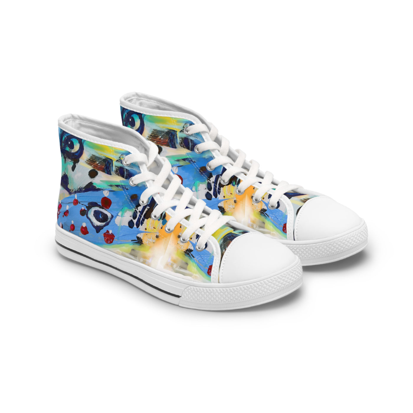 Colorful Artistic High Top Sneakers for Women - Unique Style and Comfort
