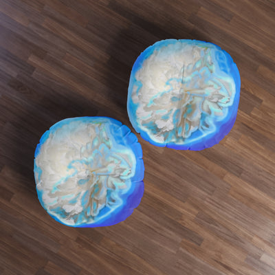 Serene Floral Round Tufted Floor Pillow - Ideal for Relaxation and Decor