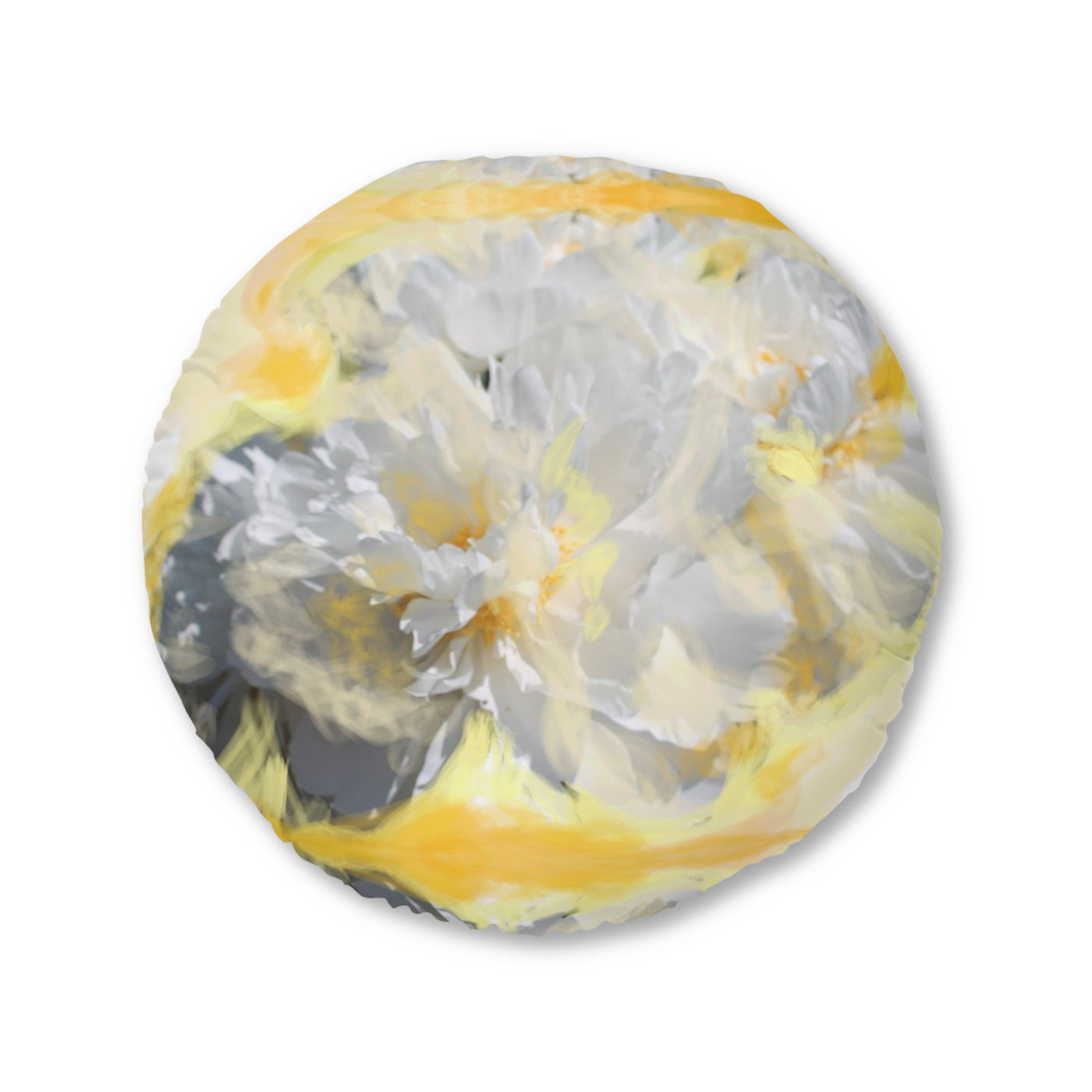 Floral Tufted Floor Pillow - Cozy Round Cushion for Home Decor