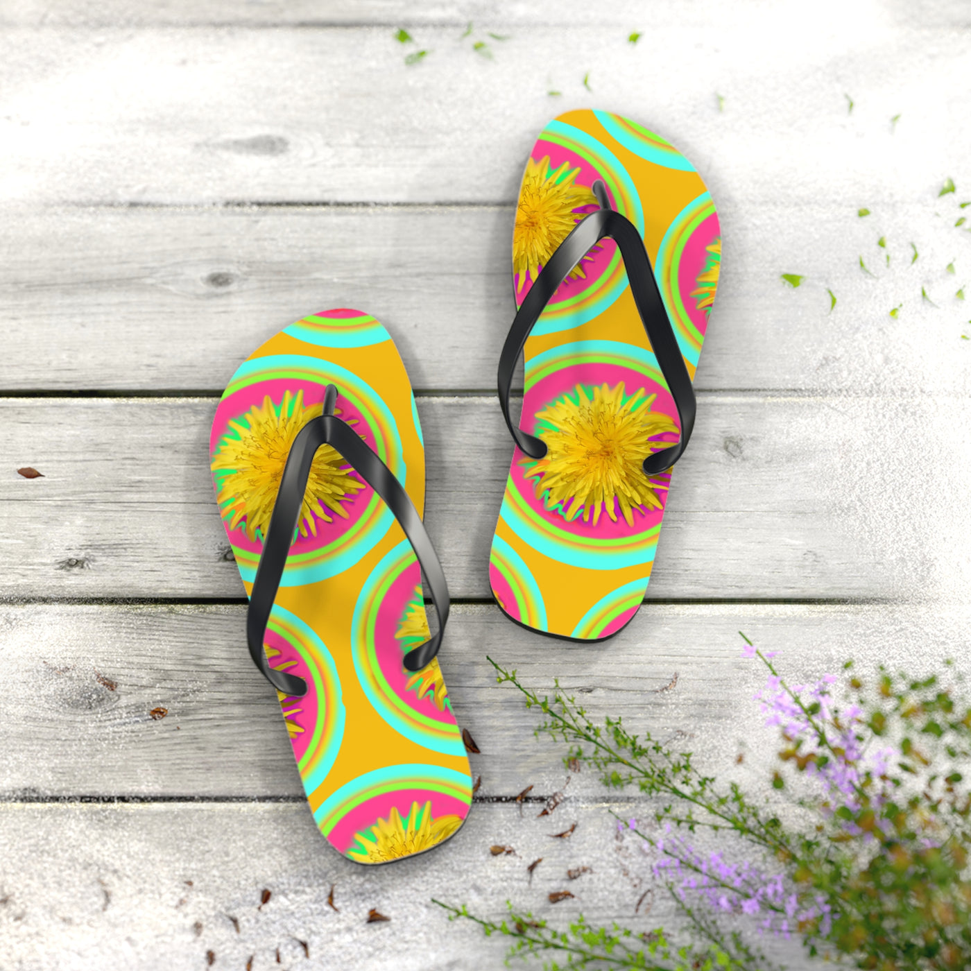 Vibrant Floral Flip Flops for Summer Fun