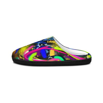 Vibrant Artistic Indoor Slippers for Men - Colorful Comfort Footwear