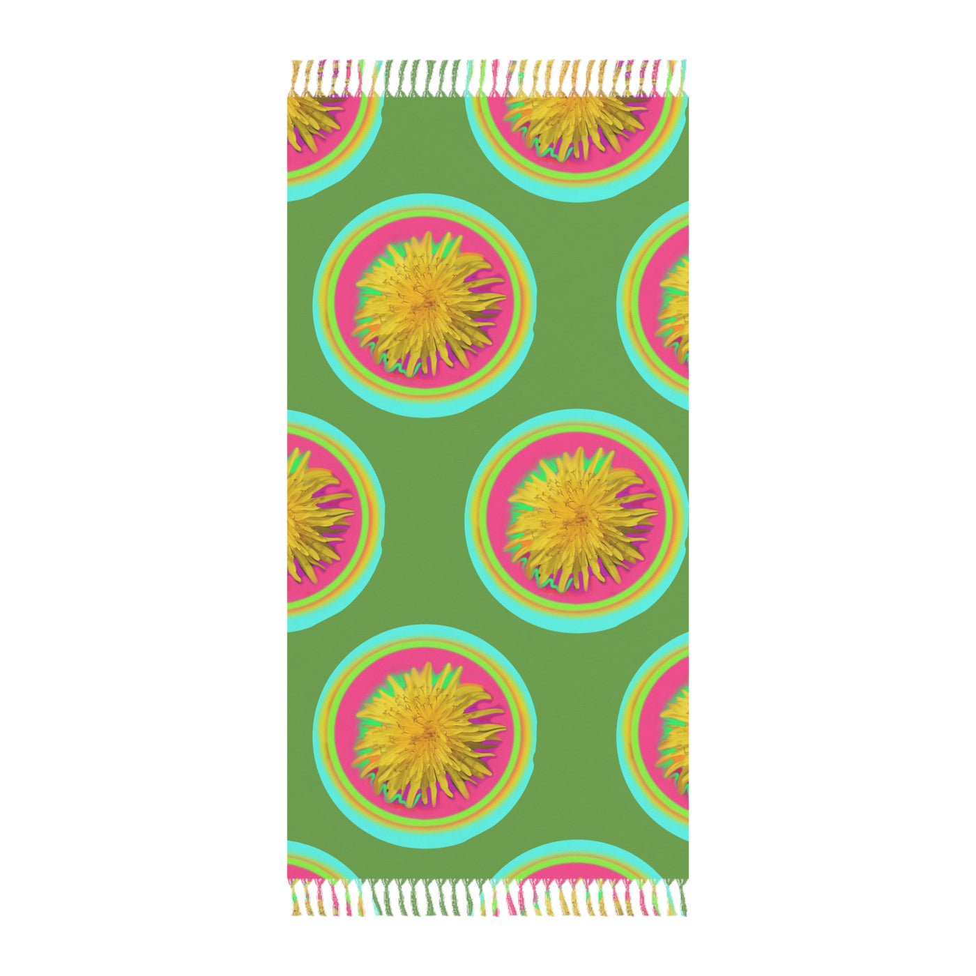 Boho Beach Towel with Vibrant Floral Design – Perfect for Summer and Outdoor Fun