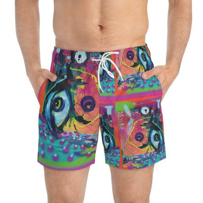 Vibrant Artistic Swim Trunks | Colorful Beachwear for Summer Fun