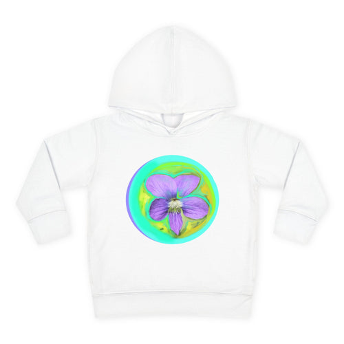 Fleece-Kapuzenpullover mit Blumenmuster für Kleinkinder – leuchtendes lila Blütendesign