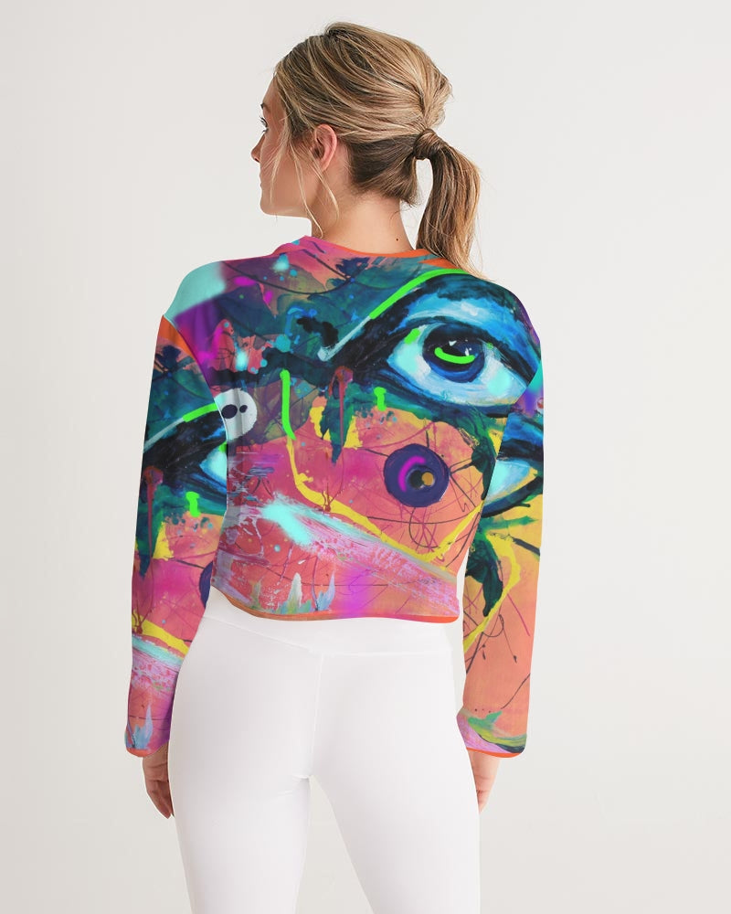 Eye Abstraction Women's All-Over Print Cropped Sweatshirt