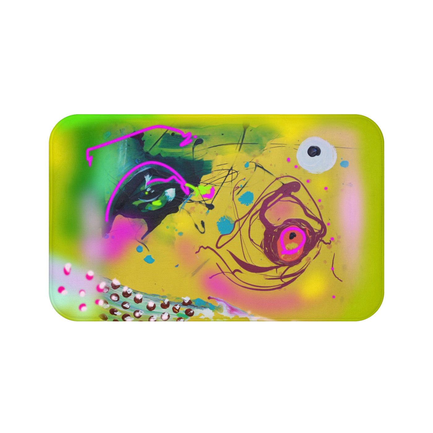 Vibrant Abstract Bath Mat - Artistic Home Decor for Bold Spaces