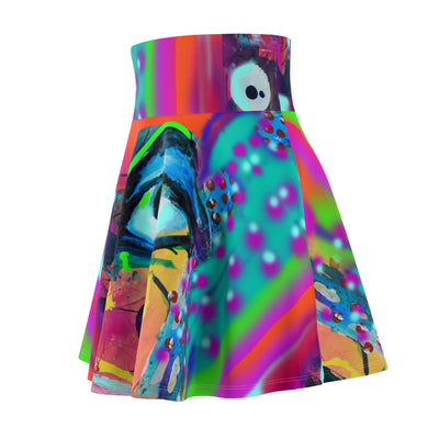 Colorful Abstract Women's Skater Skirt - Vibrant Art Design