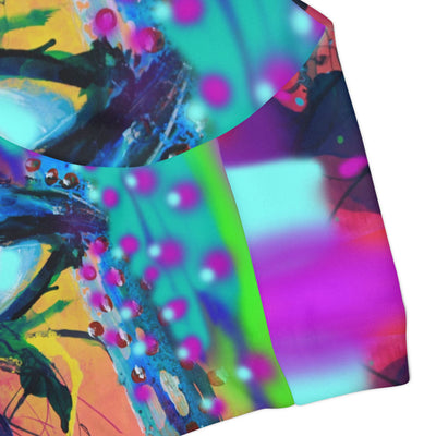 Colorful Eye-Design Girls Two Piece Swimsuit - Trendy & Fun Swimwear for Summer Adventures