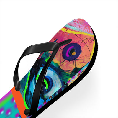 Vibrant Artistic Flip Flops - Colorful Summer Footwear