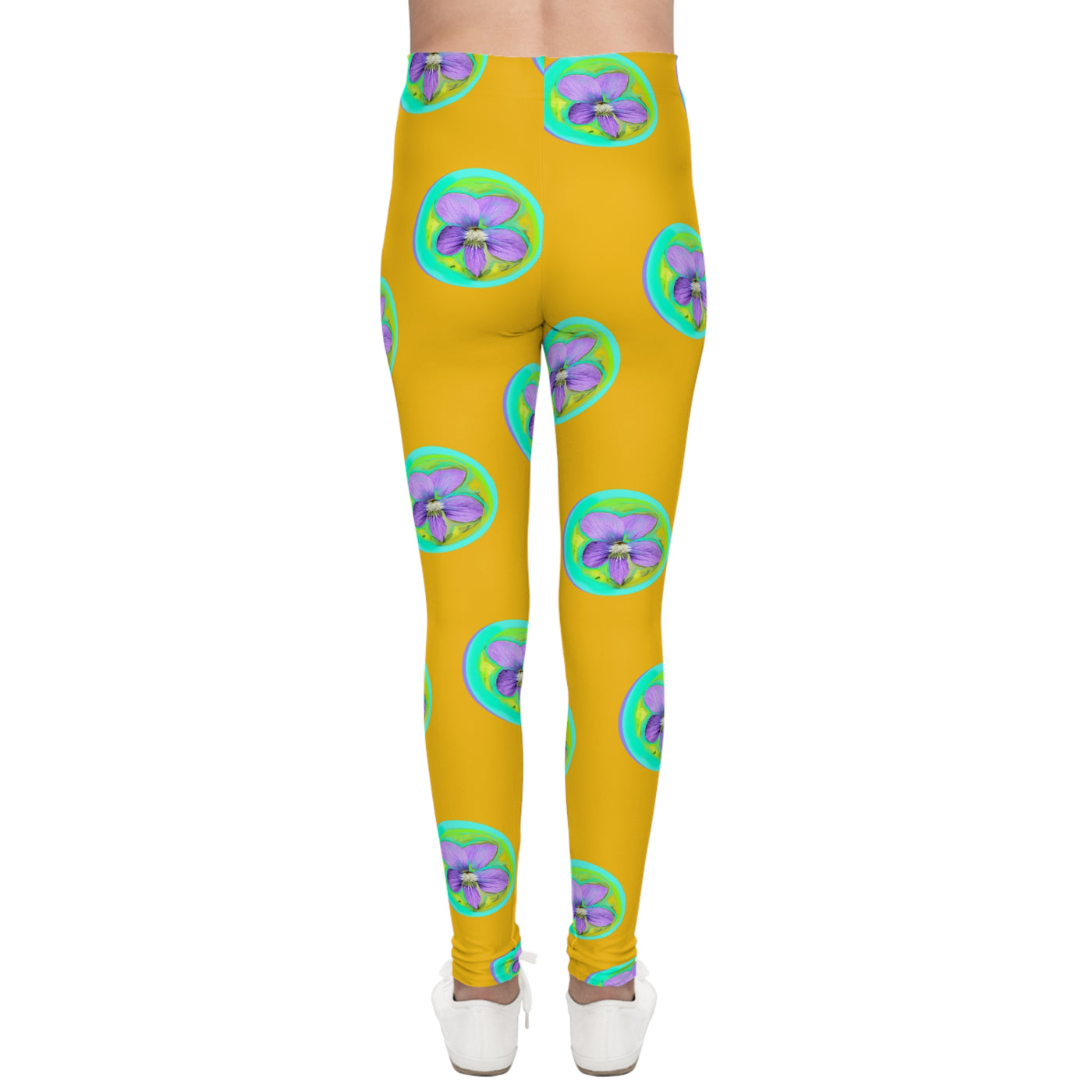Vibrant Floral Youth Leggings - Fun and Colorful Activewear for Kids