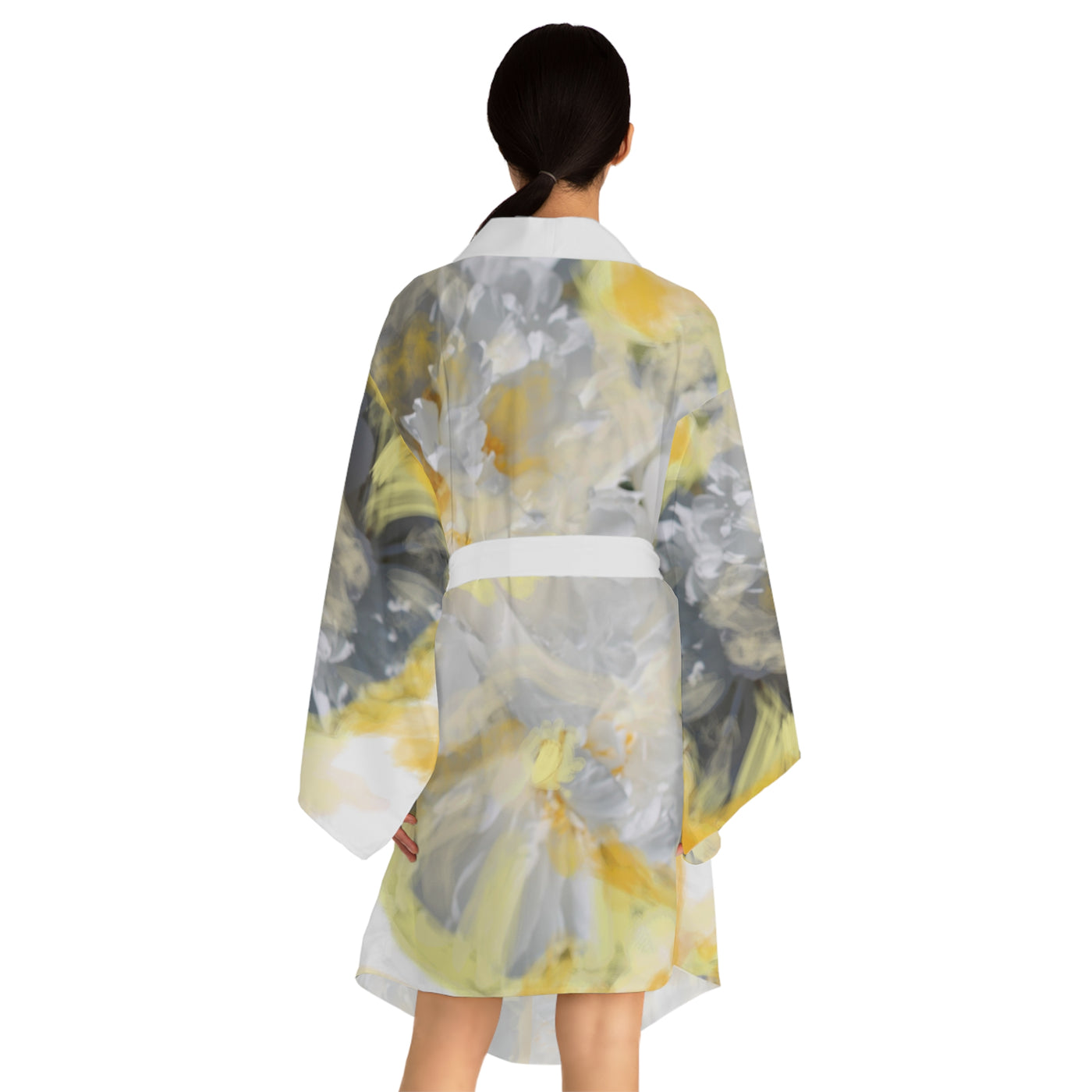 Floral Long Sleeve Kimono Robe - Elegant Comfort Wear for Relaxation and Spa Days