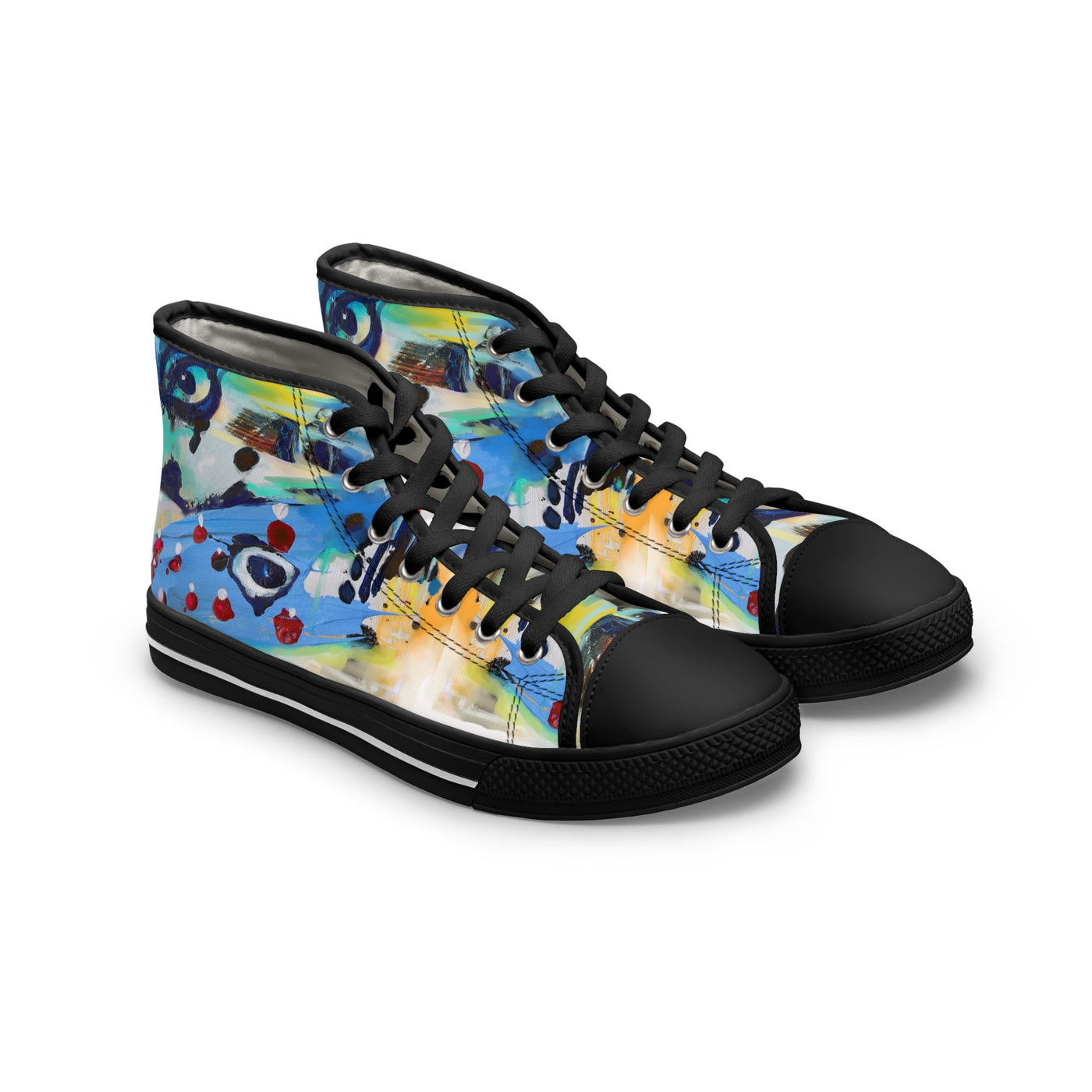 Colorful Artistic High Top Sneakers for Women - Unique Style and Comfort