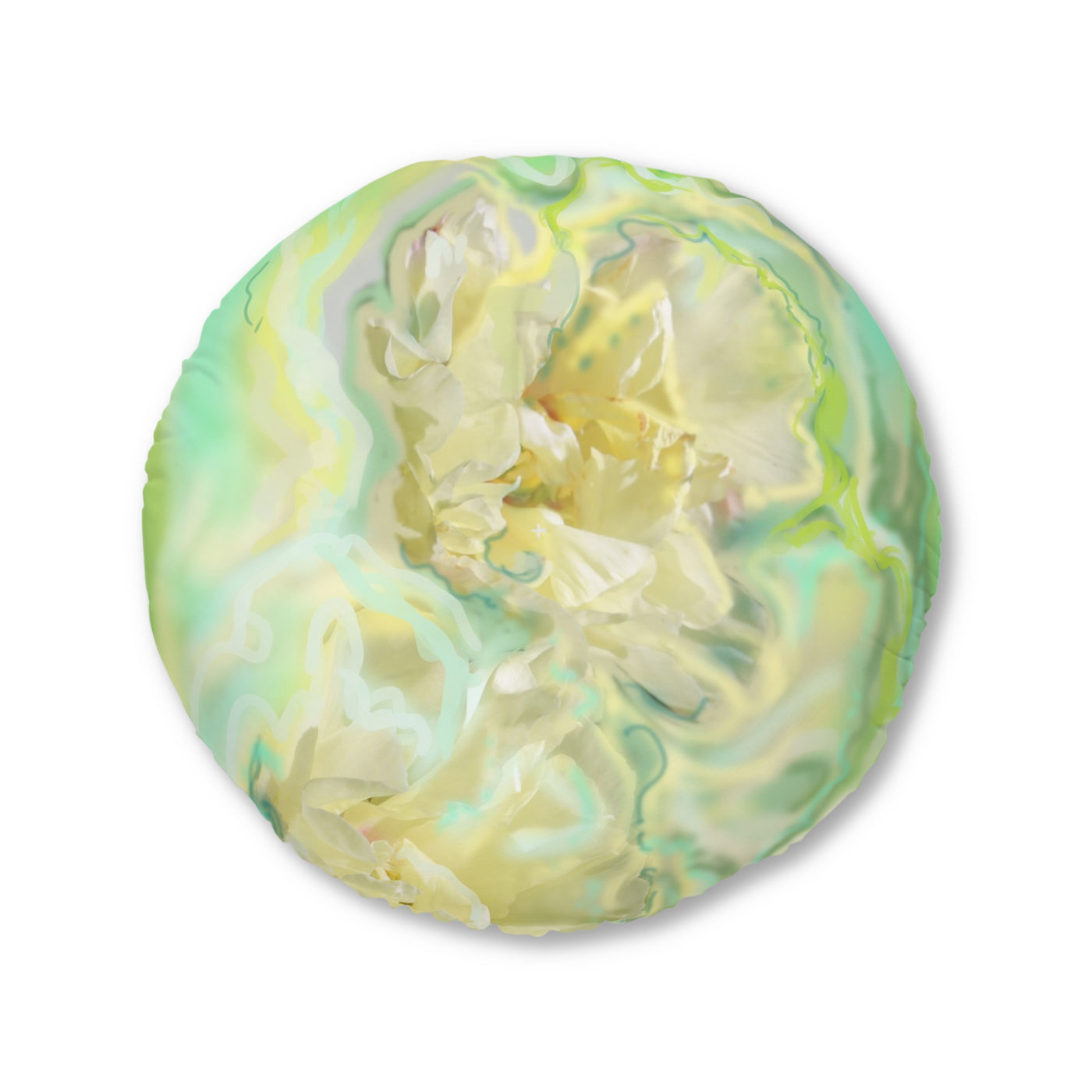 Floral Tufted Floor Pillow - Round Decorative Cushion for Cozy Spaces