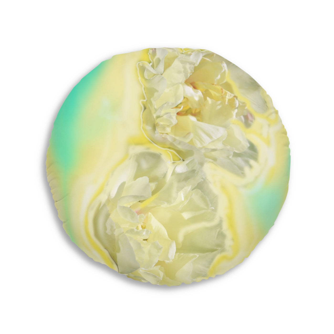 Cozy Round Tufted Floor Pillow - Floral Swirl Design for Comfort and Style