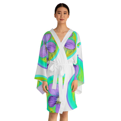 Vibrant Floral Long Sleeve Kimono Robe - Perfect for Relaxation and Special Occasions