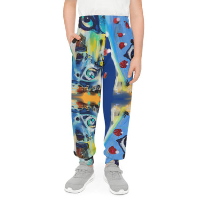 Vibrant Youth Joggers - Colorful Abstract Design for Active Kids