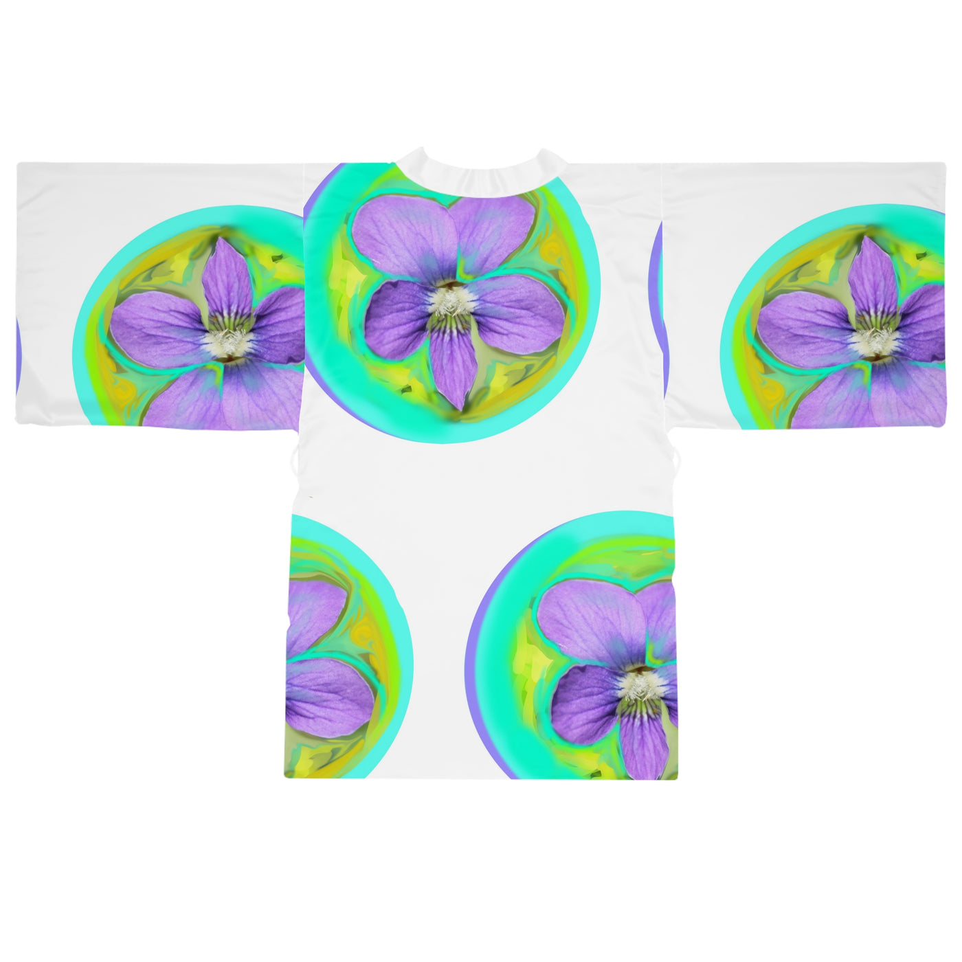 Vibrant Floral Long Sleeve Kimono Robe - Perfect for Relaxation and Special Occasions