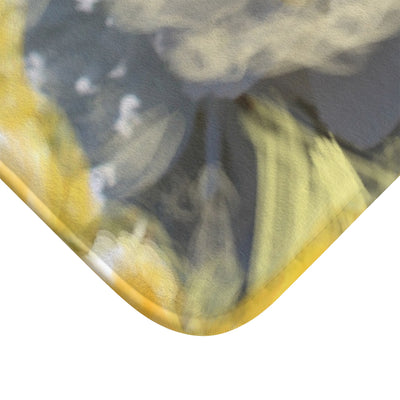 Floral Yellow Bath Mat – Soft, Absorbent Shower Rug for a Bright Bathroom Oasis