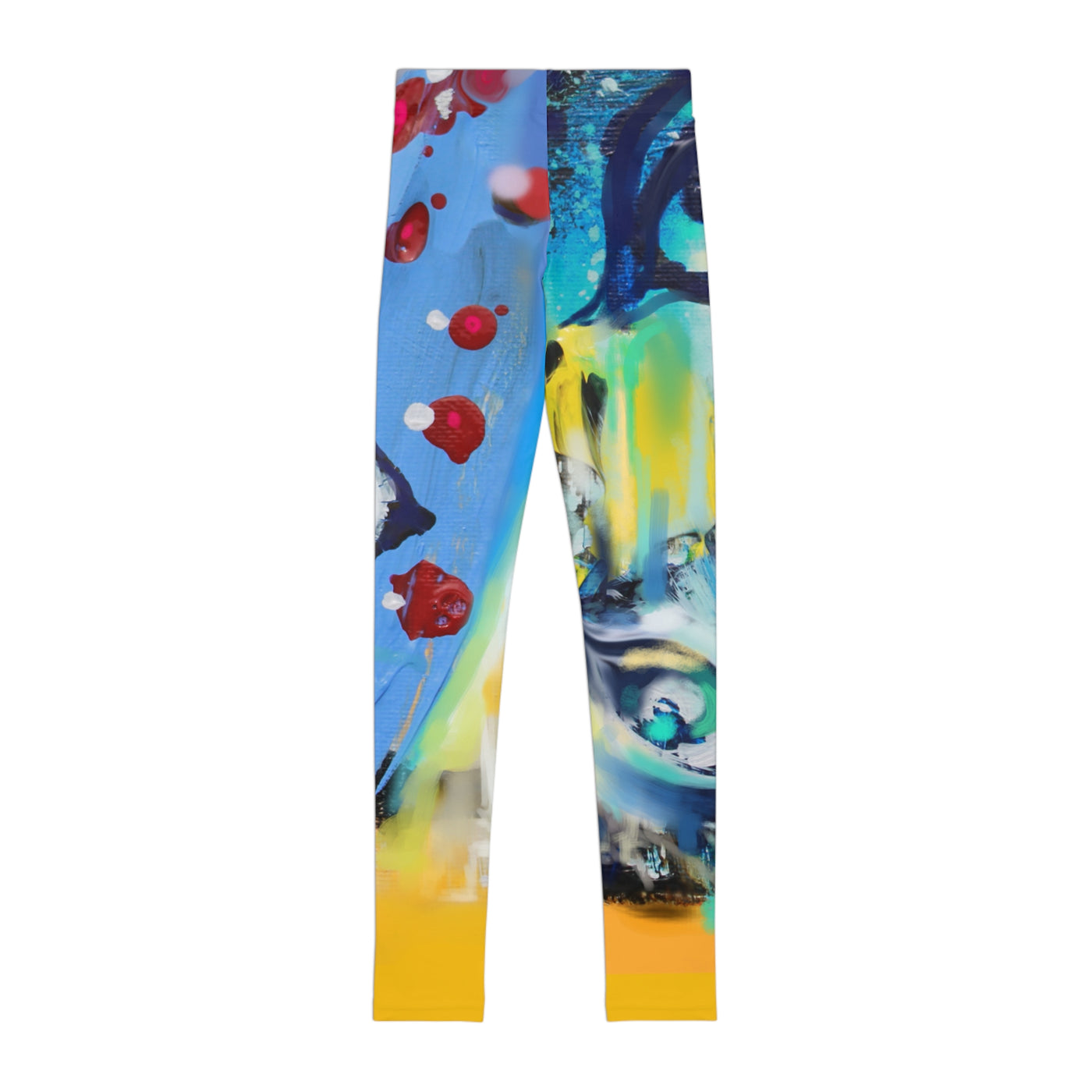 Vibrant Abstract Youth Leggings - Colorful Art Design for Active Kids