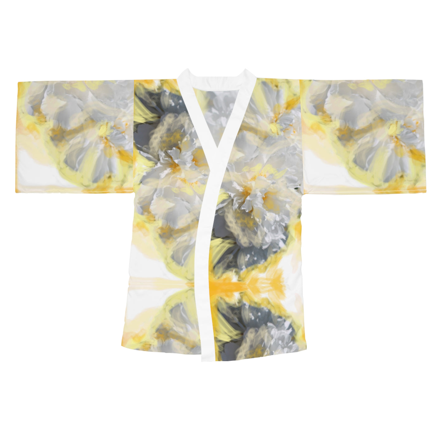 Floral Long Sleeve Kimono Robe - Elegant Comfort Wear for Relaxation and Spa Days