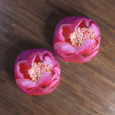 Vibrant Floral Tufted Floor Pillow - Round Decorative Cushion for Cozy Home Decor