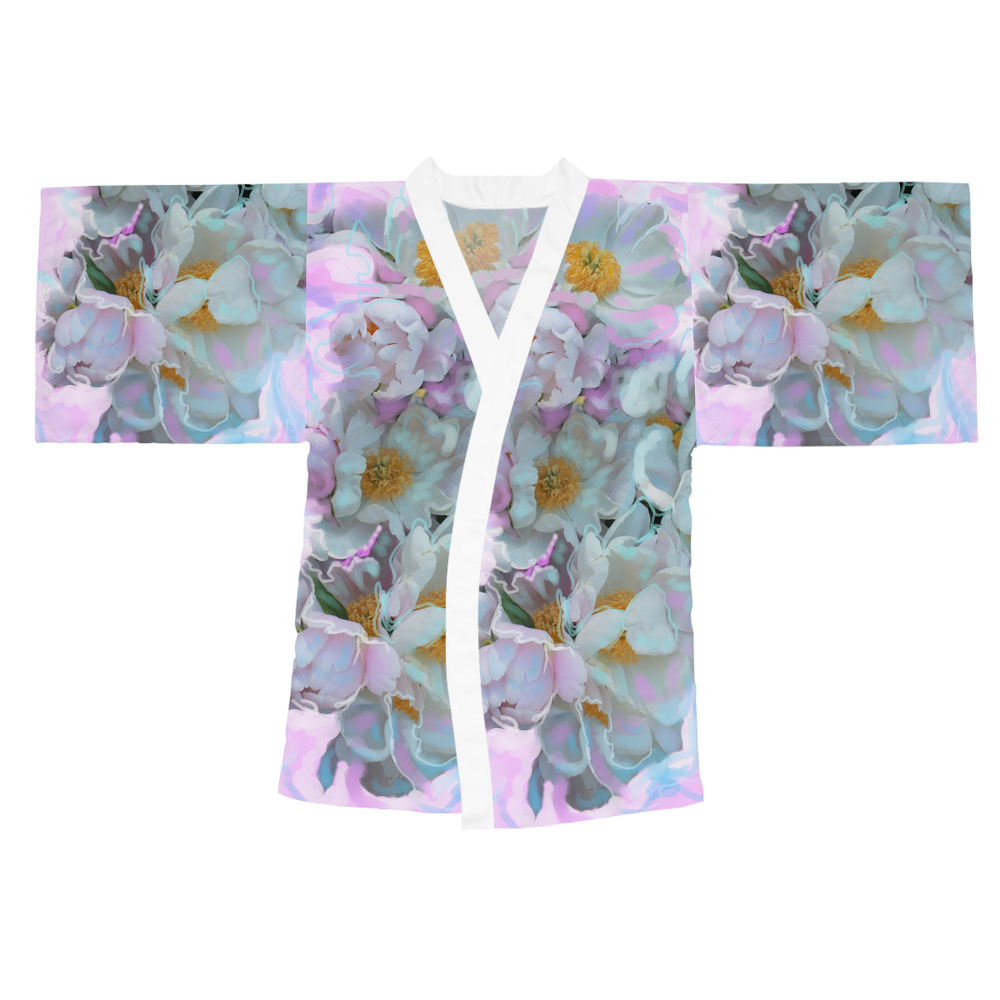 Floral Long Sleeve Kimono Robe - Elegant Floral Design for Relaxation and Style