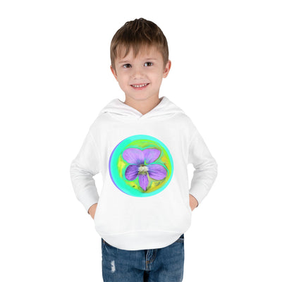 Toddler Floral Fleece Hoodie - Vibrant Purple Blossom Design