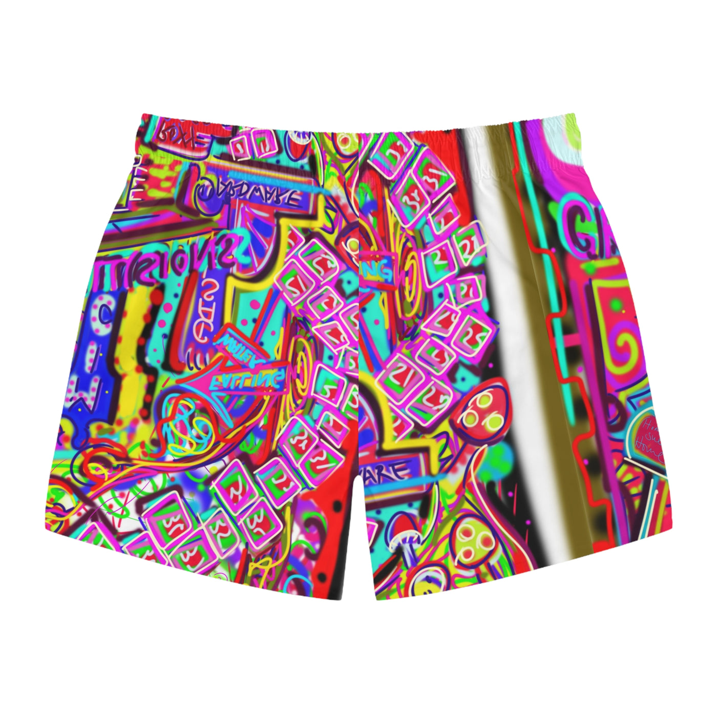 Vibrant Illusions Swim Trunks - Colorful Beachwear for Fun in the Sun