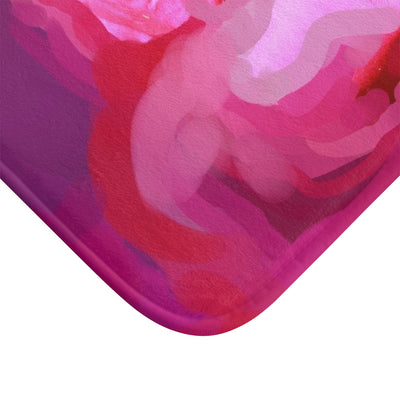 Floral Elegance Bath Mat - Vibrant Pink Peony Design for a Luxurious Bathroom Upgrade