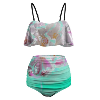 Colorful Ladies Loose Top Bikini Swimsuit