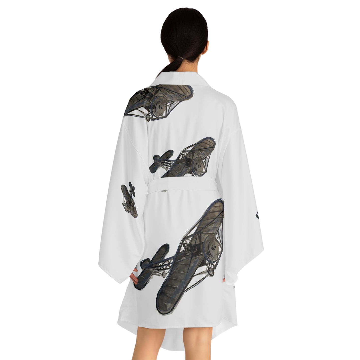 Langärmliger Kimono-Bademantel 