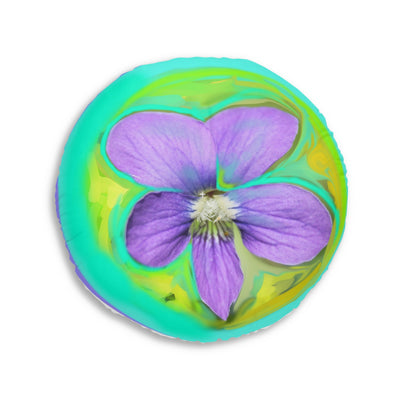 Vibrant Floral Tufted Floor Pillow - Round Accent Cushion