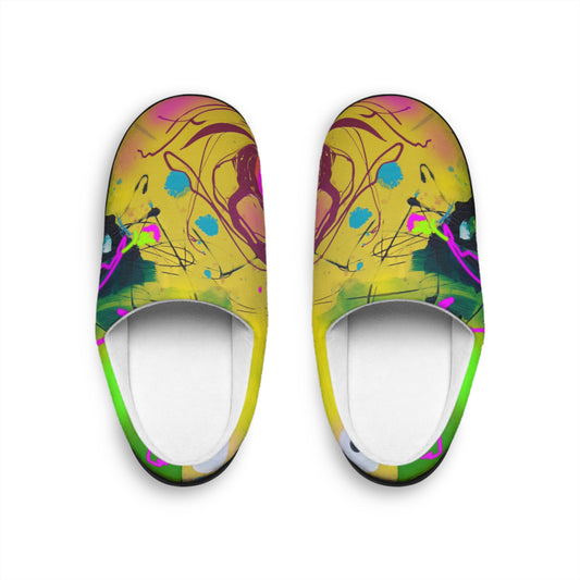 Men's Colorful Artistic Indoor Slippers - Cozy & Vibrant Home Footwear