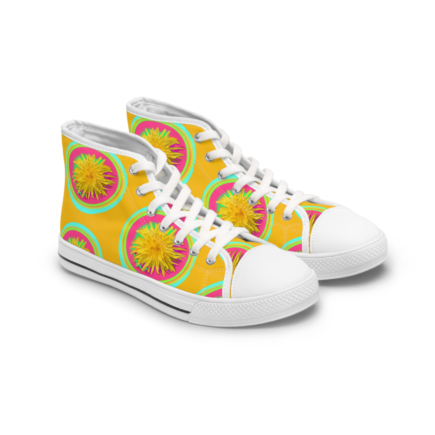 Colorful Floral Women's High Top Sneakers - Stylish Spring Footwear
