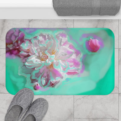 Floral Serenity Bath Mat - Soft and Vibrant Floral Design for Home Décor