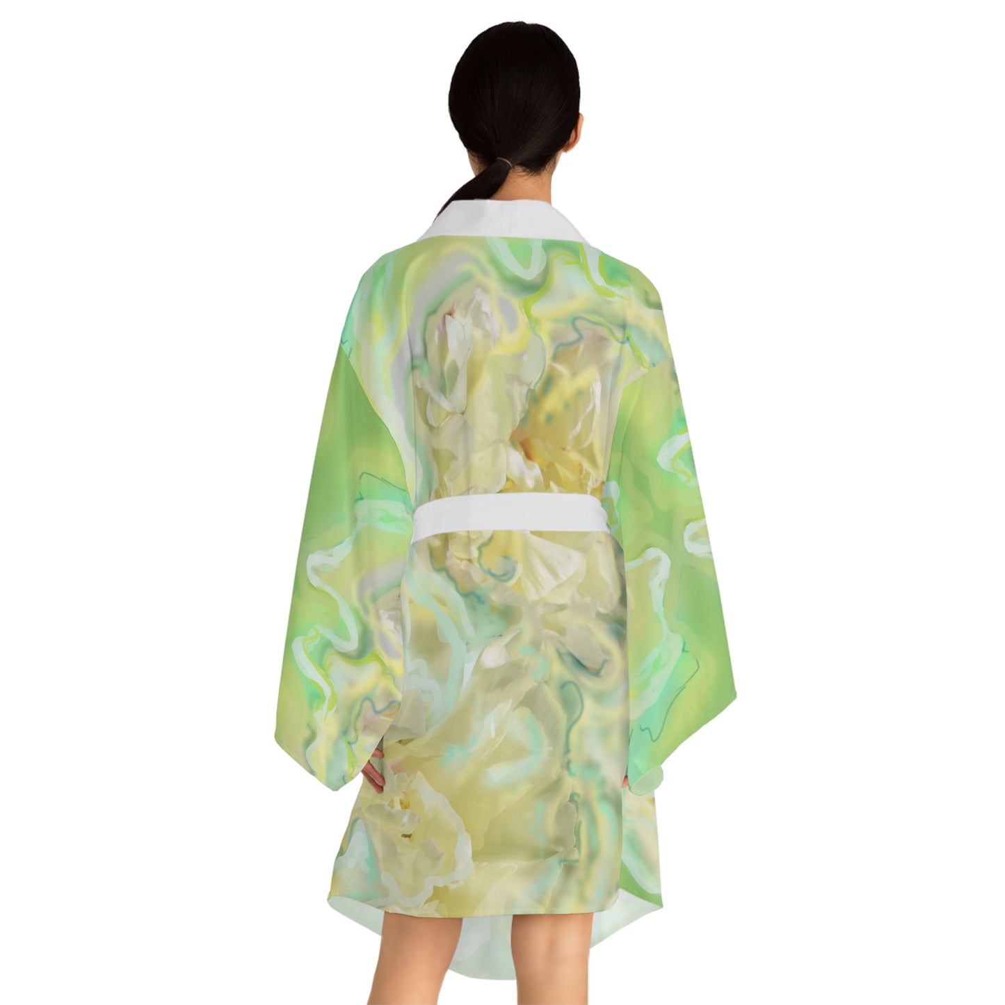 Eleganter langärmliger Kimono mit Blumenmuster – Perfekt zum Entspannen und für besondere Anlässe 
