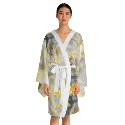 Floral Long Sleeve Kimono Robe - Elegant Comfort Wear for Relaxation and Spa Days