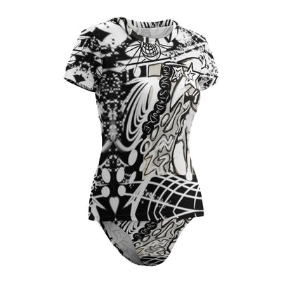 Short Sleeve Two Piece Bikini Swimsuit