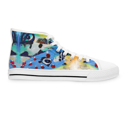 Colorful Artistic High Top Sneakers for Women - Unique Style and Comfort
