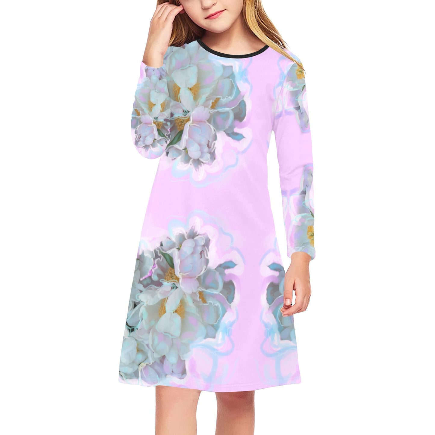Langärmliges Kleid für Mädchen