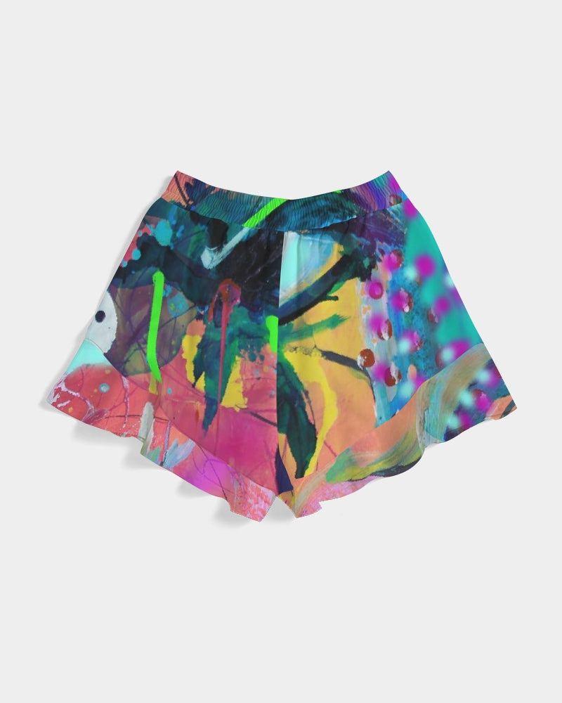 Eye Abstraction Women's All-Over Print Ruffle Shorts