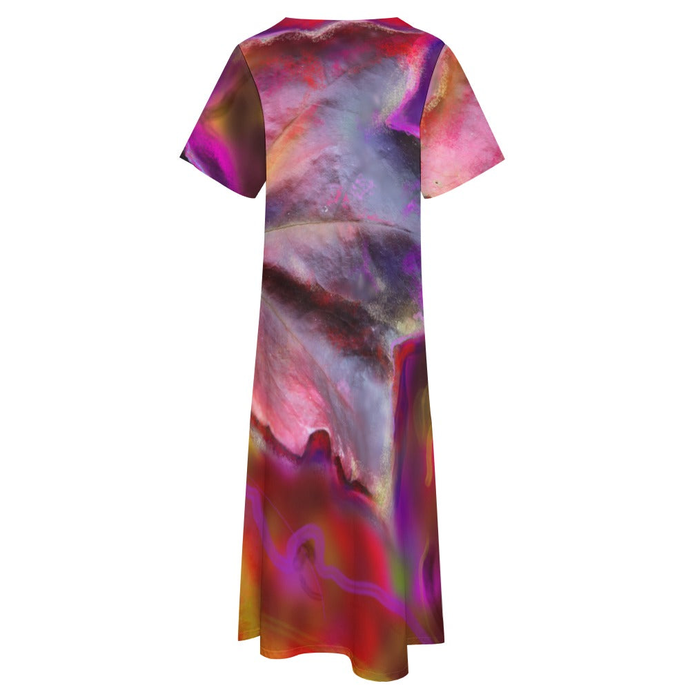 Short sleeve, artistic dress with pockets