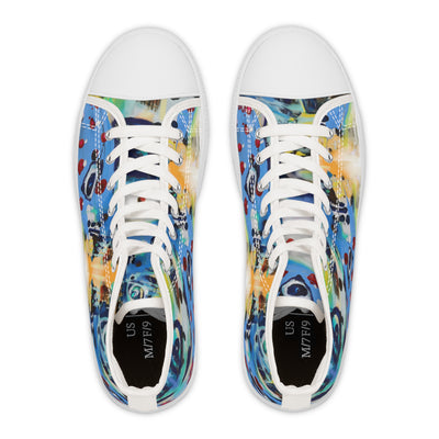 Colorful Artistic High Top Sneakers for Women - Unique Style and Comfort