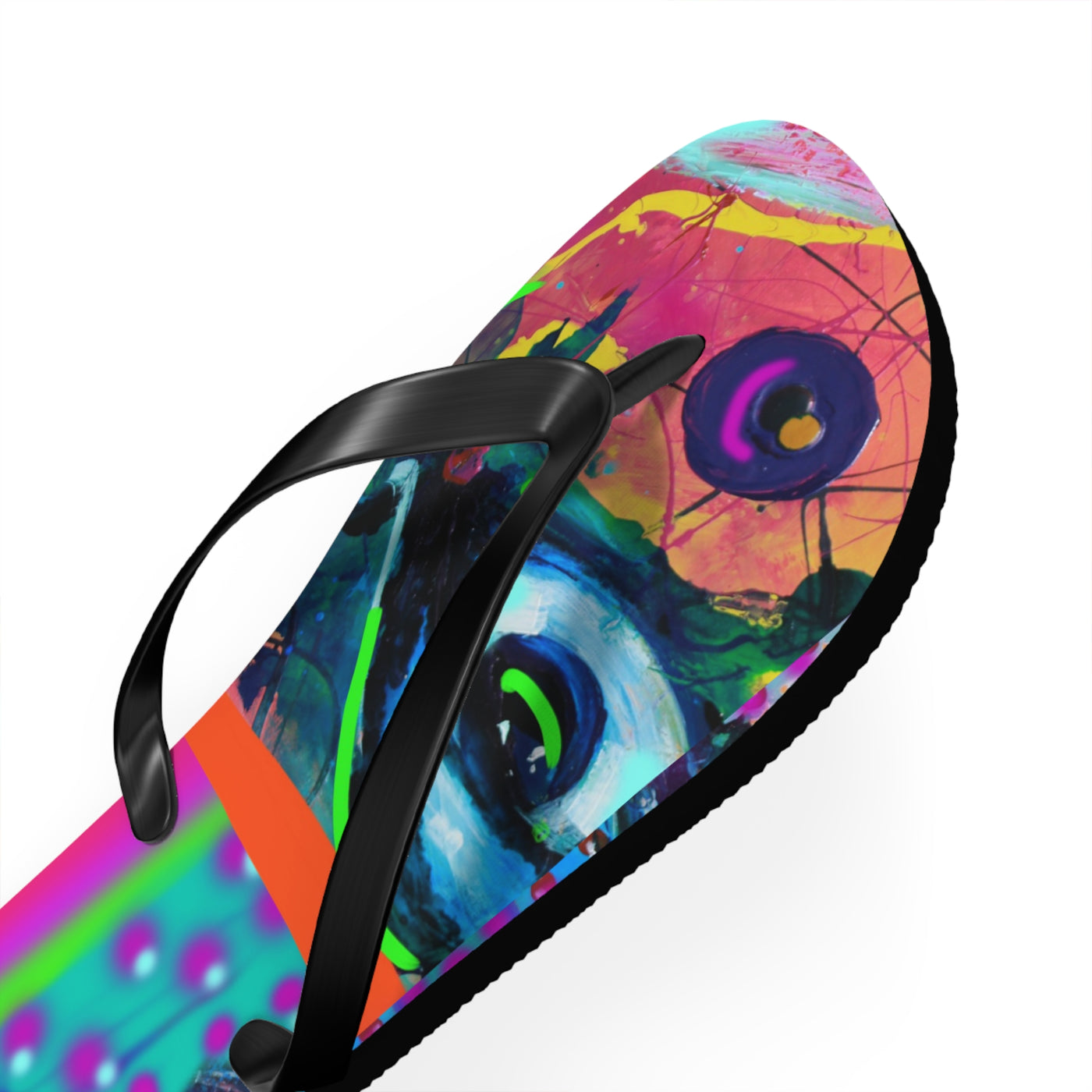 Vibrant Artistic Flip Flops - Colorful Summer Footwear