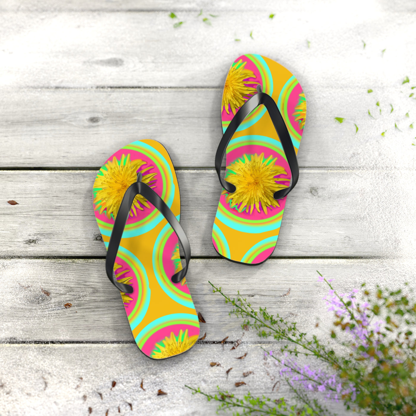 Vibrant Floral Flip Flops for Summer Fun